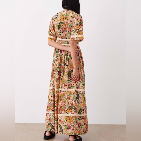 BA&SH Benja Paisley Colorful Multicolor Maxi Dress Womens size XSMALL - Picture 2 of 12